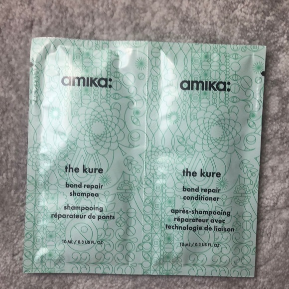 ❤️$4 NWT Amika The Kure Bond Repair Shampoo and Conditioner Sampler Set - Picture 1 of 2